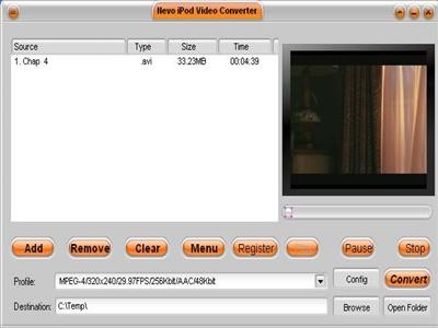 Nevo iPod Video Converter 2.1 screenshot Nevo iPod Video Converter 2.1 screenshot