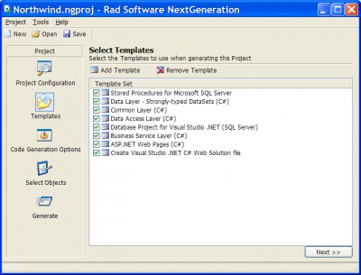 NextGeneration .NET Code Generator 1.1.0 screenshot NextGeneration .NET Code Generator 1.1.0 screenshot