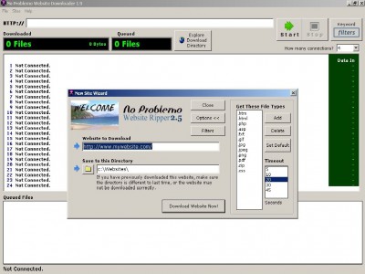No Problemo Website Downloader 1.9 screenshot No Problemo Website Downloader 1.9 screenshot