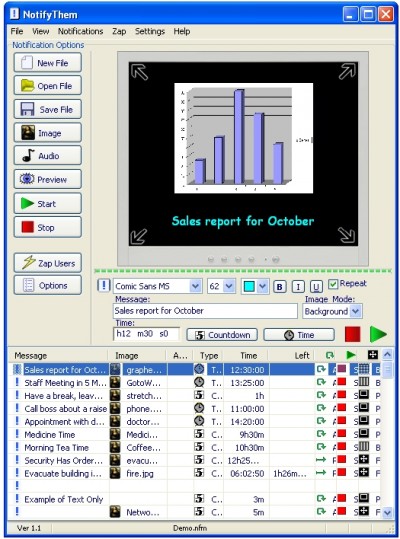 NotifyThem 1.1 screenshot NotifyThem 1.1 screenshot