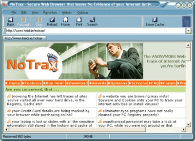 NoTrax 1.4 screenshot NoTrax 1.4 screenshot