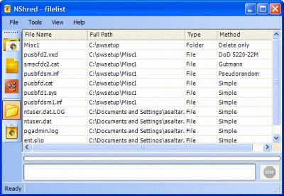 NShred 1.3 screenshot NShred 1.3 screenshot