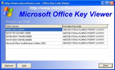 Office Product Key Viewer 2 screenshot Office Product Key Viewer 2 screenshot