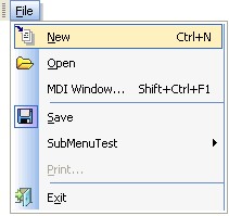 Office XP and .NET Style ActiveX Menu Control V1.62 screenshot