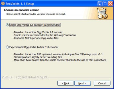 Ogg-Vorbis 1.1 encoder 1.1 screenshot Ogg-Vorbis 1.1 encoder 1.1 screenshot