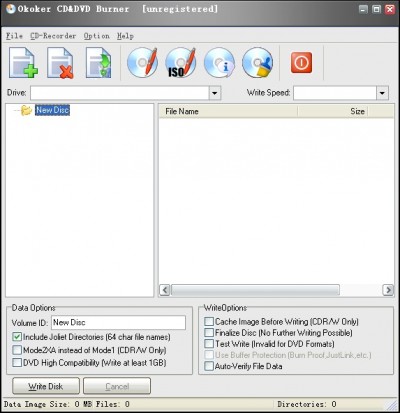 Okoker CD&DVD Burner 2.7 screenshot