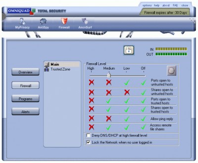 Omniquad Personal Firewall 1.4.92 screenshot