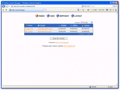 Online Contact Manager 3.0 screenshot