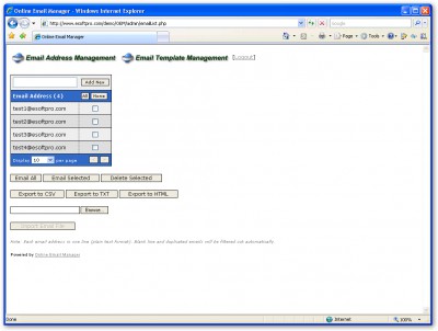Online Email Manager 2.0 screenshot Online Email Manager 2.0 screenshot