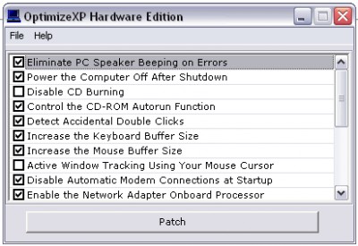 OptimizeXP Hardware Edition 1.0 screenshot