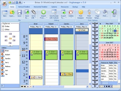 OrgScheduler LAN 5.4 screenshot OrgScheduler LAN 5.4 screenshot