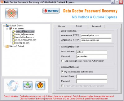 Outlook Account Password Recovery 3.0.1.5 screenshot Outlook Account Password Recovery 3.0.1.5 screenshot