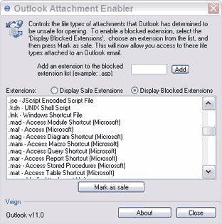Outlook Attachment Enabler 1.0.0.2 screenshot Outlook Attachment Enabler 1.0.0.2 screenshot