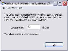 Outlook mail counter for Windows XP 1.3 screenshot Outlook mail counter for Windows XP 1.3 screenshot