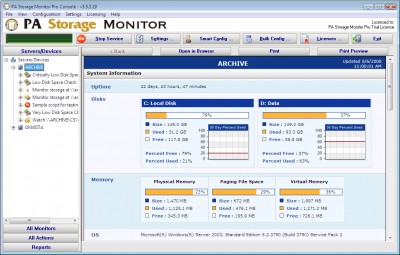 PA Storage Monitor Pro 3.3 screenshot PA Storage Monitor Pro 3.3 screenshot