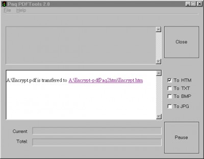Paq PDFTools ( pdf2txt pdf2html pdf2htm pdf to txt 2.0 screenshot Paq PDFTools ( pdf2txt pdf2html pdf2htm pdf to txt 2.0 screenshot