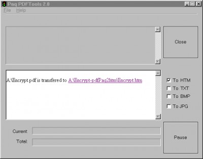 Paq PDFTools ( pdf2txt pdf2html pdf2htm pdf to txt 2.0 screenshot Paq PDFTools ( pdf2txt pdf2html pdf2htm pdf to txt 2.0 screenshot