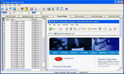 Parents CyberAlert 1.15 screenshot Parents CyberAlert 1.15 screenshot