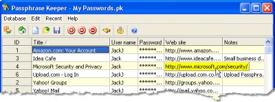 Passphrase Keeper 2.70 screenshot Passphrase Keeper 2.70 screenshot