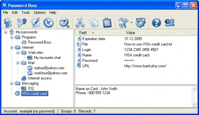 Password Boss 2.09 screenshot Password Boss 2.09 screenshot