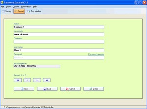 Password Datasafe 3.2c screenshot Password Datasafe 3.2c screenshot