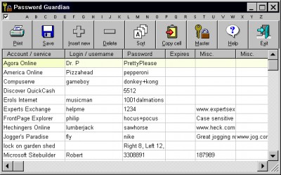 Password Guardian 4.00 screenshot Password Guardian 4.00 screenshot