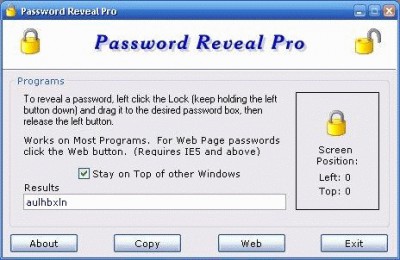 Password Reveal Pro 1.0 screenshot Password Reveal Pro 1.0 screenshot