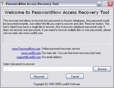 PasswordNow Access Recovery Tool 3.0 screenshot PasswordNow Access Recovery Tool 3.0 screenshot