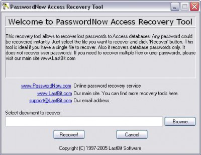 PasswordNow Access Recovery Tool 3.0 screenshot PasswordNow Access Recovery Tool 3.0 screenshot