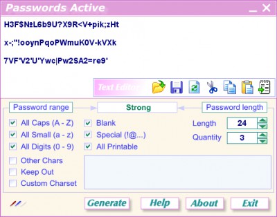 Passwords Active 1.2 screenshot Passwords Active 1.2 screenshot