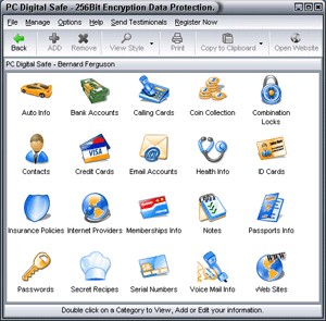 PC Digital Safe 2.50 screenshot PC Digital Safe 2.50 screenshot
