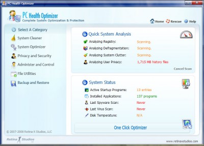 PC Health Optimizer 2.5 screenshot