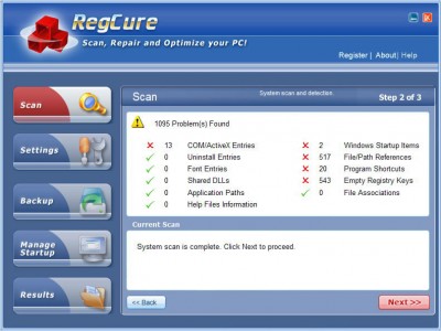 PC Repair - REGCURE 49.73 screenshot PC Repair - REGCURE 49.73 screenshot