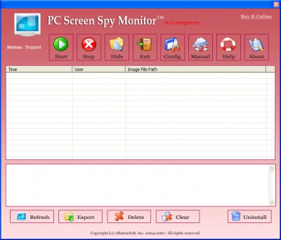 PC Screen Spy Monitor 2007 6.5 screenshot PC Screen Spy Monitor 2007 6.5 screenshot
