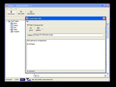 PC SMS Bulk Sender 1.7 screenshot PC SMS Bulk Sender 1.7 screenshot