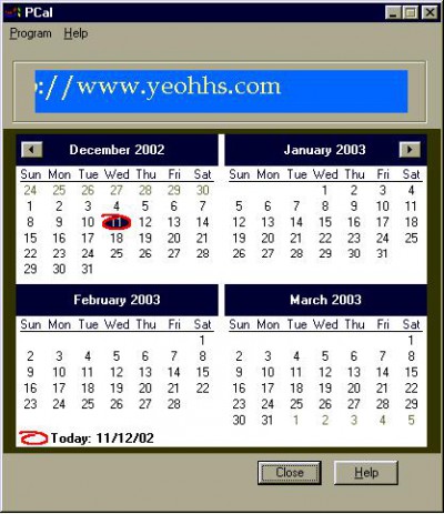 PCal 1.0 screenshot PCal 1.0 screenshot
