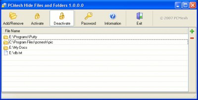 PCMesh Hide Files and Folders 1.0 screenshot PCMesh Hide Files and Folders 1.0 screenshot