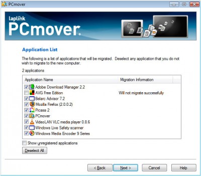 PCmover 2.0 screenshot PCmover 2.0 screenshot