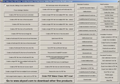 PDF Maker Class .NET 2.0 screenshot PDF Maker Class .NET 2.0 screenshot