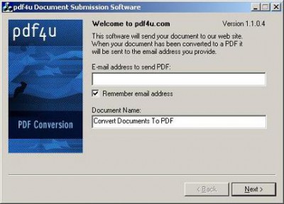 pdf4u Printer 1.1.0.4 screenshot pdf4u Printer 1.1.0.4 screenshot