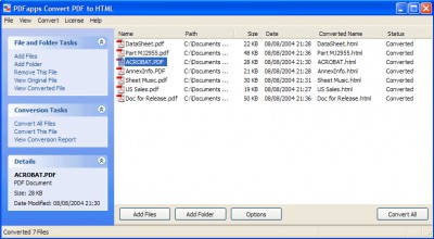 PDFapps Convert PDF to HTML 2.0 screenshot PDFapps Convert PDF to HTML 2.0 screenshot