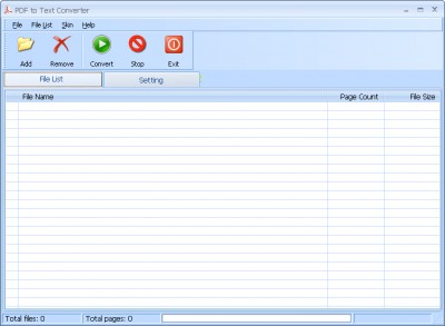 PDFArea PDF to Text Converter 2.0 screenshot