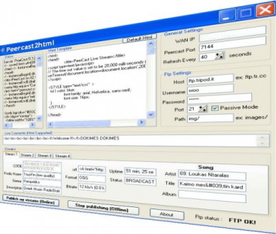 Peercast2Html 2.1 screenshot Peercast2Html 2.1 screenshot