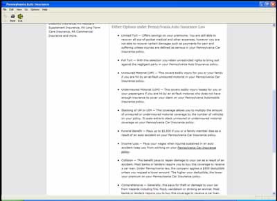 Pennsylvania Auto Insurance 1 screenshot Pennsylvania Auto Insurance 1 screenshot