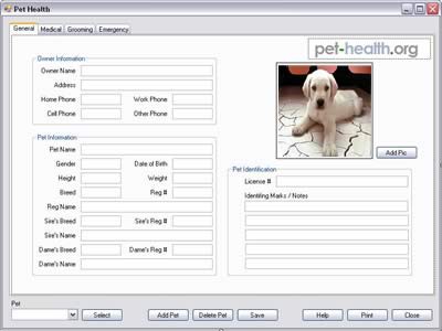 Pet Health Software Pet Health screenshot Pet Health Software Pet Health screenshot