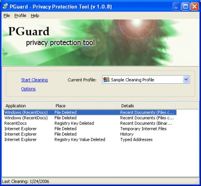 PGuard - Privacy Protection Tool 1.2 screenshot PGuard - Privacy Protection Tool 1.2 screenshot