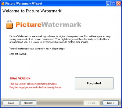 Picture Watermark 2.6 screenshot Picture Watermark 2.6 screenshot