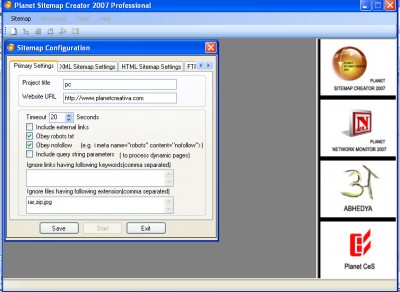 Planet Sitemap Creator 2007 Pro 1.0 screenshot Planet Sitemap Creator 2007 Pro 1.0 screenshot