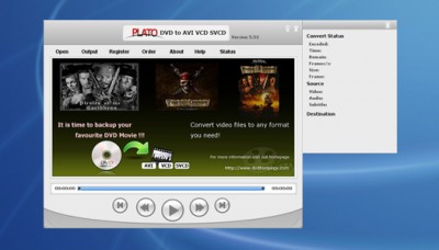 PLAT0 DVD to AVI Converter 2007 screenshot PLAT0 DVD to AVI Converter 2007 screenshot
