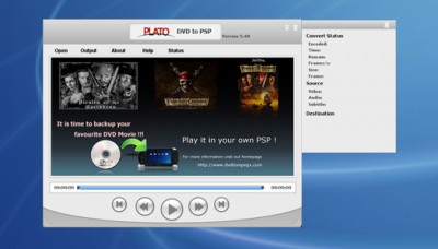 PLAT0 DVD to PSP Converter 2007 screenshot PLAT0 DVD to PSP Converter 2007 screenshot